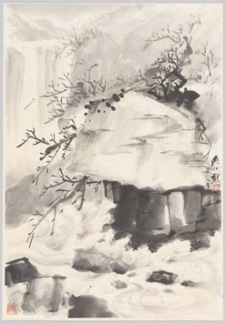 Waves under Rocky Cliff