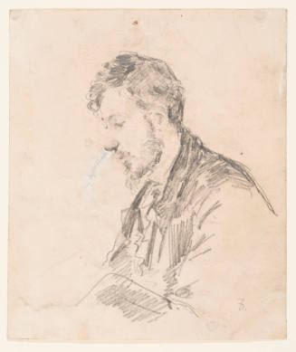 Left Profile View of Man with Curly Beard