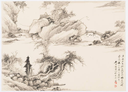 Landscape in the Style of Wen Zhengming and Wu Zhen