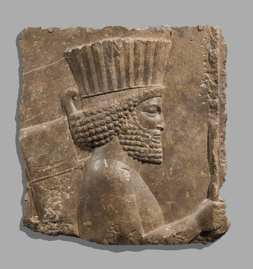 Fragment of a Stone Relief Depicting a Persepolitan Guard