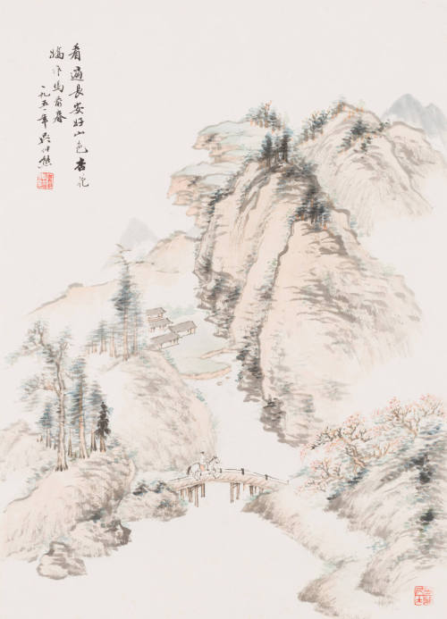 Riding Through Mountains with Apricot Blossoms