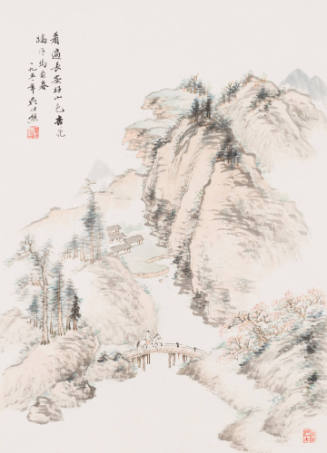 Riding Through Mountains with Apricot Blossoms