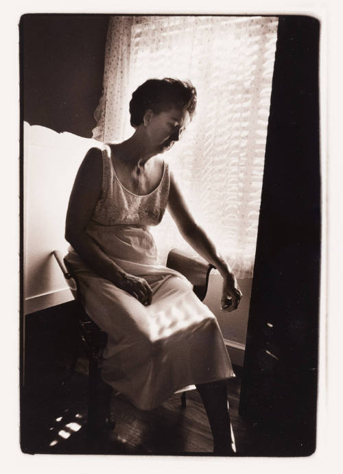 Mother, in Poetry Pose, Arlington, Virginia [sepia toned]