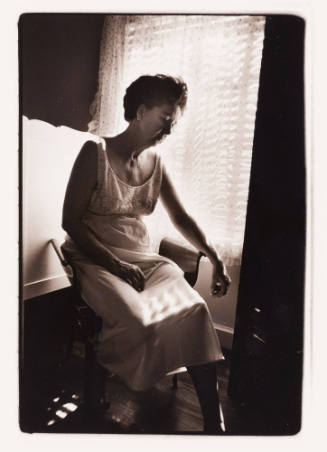 Mother, in Poetry Pose, Arlington, Virginia [sepia toned]