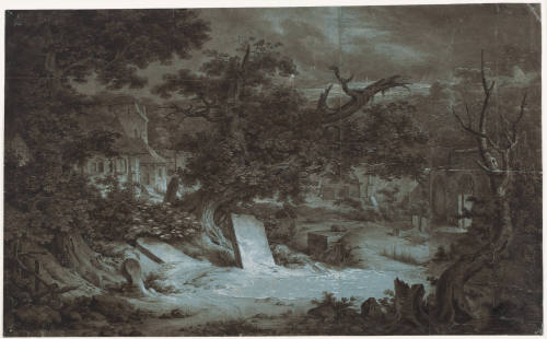 Cemetery and Tombstone in Pale Moonlight