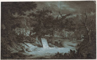 Cemetery and Tombstone in Pale Moonlight