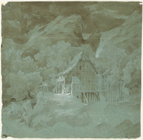 Wooded Gorge with Watermill