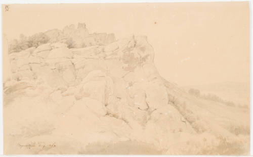 Rocky Mountain with View onto Hilly Landscape - Regenstein
