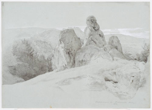 Study of Rocks in Wooded Landscape - Teufelsmauer Bei Timmenrode