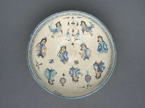 Bowl Decorated with Figures and Mythical Birds