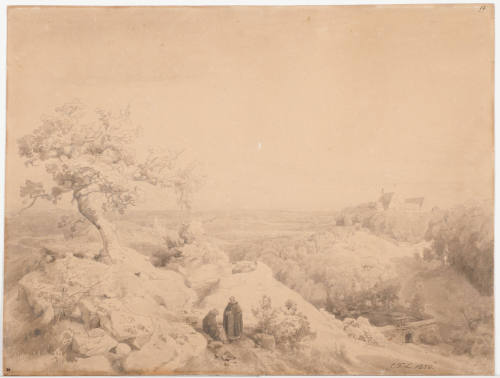 Landscape with Hills a Monastery and Monks