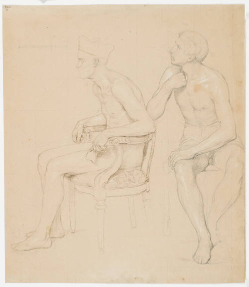 Study of Two Seated Male Figures (Nudes)