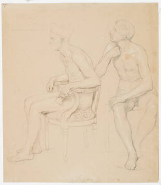 Study of Two Seated Male Figures (Nudes)