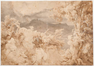 Stormy Landscape with Rocks and Castle