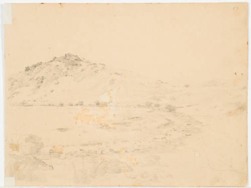 Hilly Landscape and Lake (Outside Folded Double Sheet)