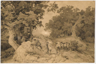 Forest Landscape in the Rising Sun (or Setting Sun)