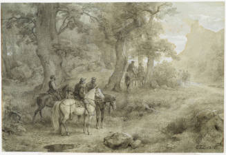 Forest Scene with Riders