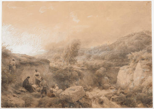 Hilly Landscape and Fire