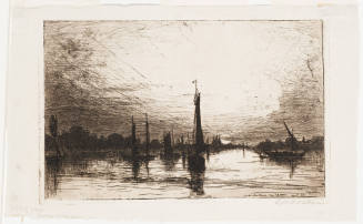 Sunset on the Rhine Near Cologne
