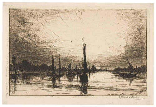 Sunset on the Rhine Near Cologne