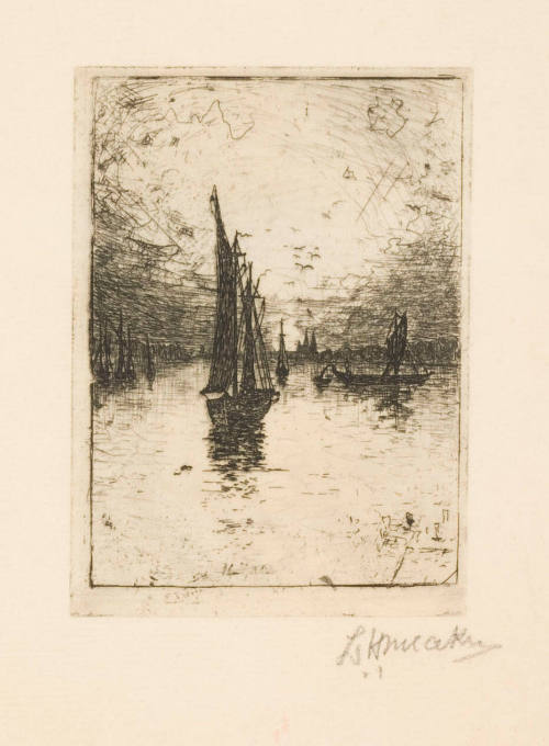 Seascape with Setting Sun