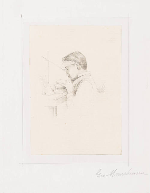 Man Working on Wood Block