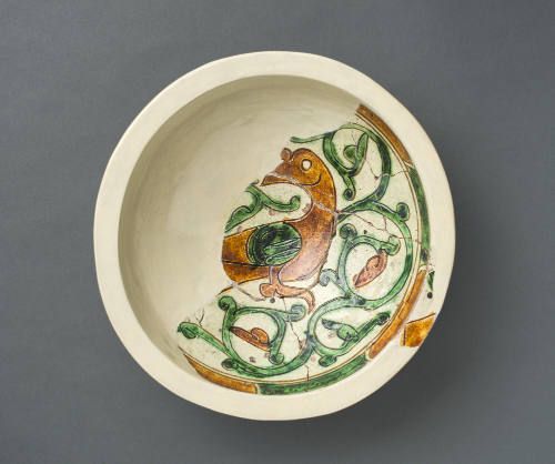 Bowl with Bird and Scroll Design, Displayed with Removed Sherds