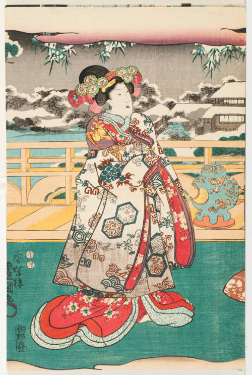 Woman and Winter Landscape