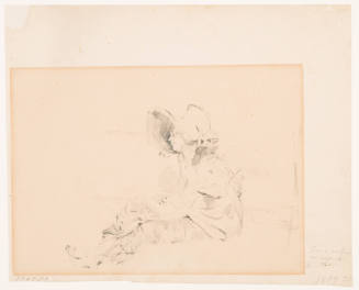 Girl in Large Bonnet, Seated