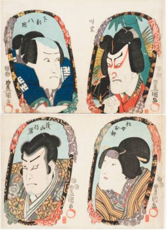 Four Portraits of Actors Reflected in Mirrors