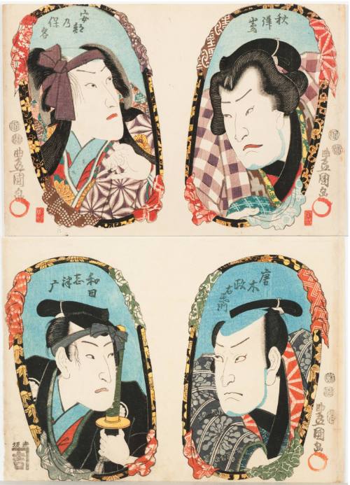 Four Portraits of Actors Reflected in Mirrors