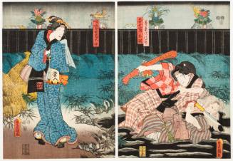 Actors as Giheiji's Old Aunt, Danshichijima No Okaji, and Kenkaya's Wife, Otoku ?