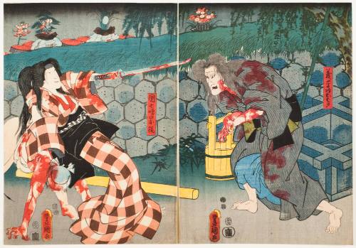 Actors as Giheiji's Old Aunt and Danshichijima No Okaji