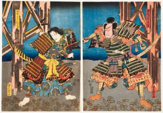 Actors as Kumagai Jirō Naosuke and Mukandayū Atsumori Atsumori