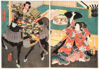 Actors as Mukandayū Atsumori and Kumagai Jirō Naozake