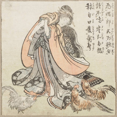 Woman with Roosters