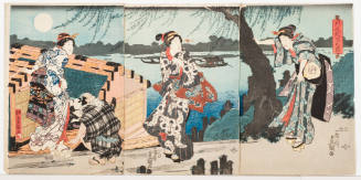 Enjoying the Evening Cool by the Sumida River (Kawabe noryo no zu)