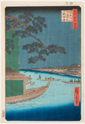 No. 54, "Good Results Pine" at Ommaya Bank, Asakusa River (Asakusagawa shubi no matsu Ommayagashi)
