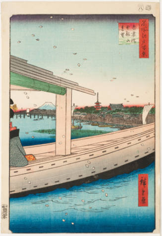No. 39, View of Kinryūzan Temple from Azuma Bridge (Azumabashi Kinryūzan embō)