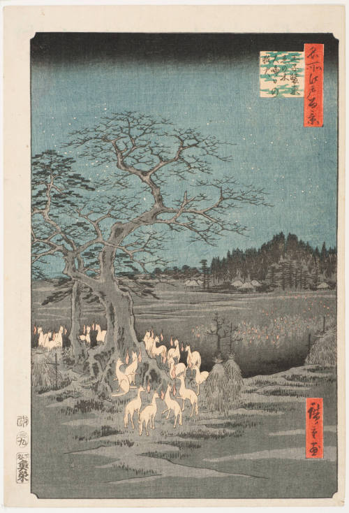 No. 118, New Year's Eve Foxfires, at Nettle Tree, ÅŒji (ÅŒji, Shozoku enoki omisoka no kitsunebi)
