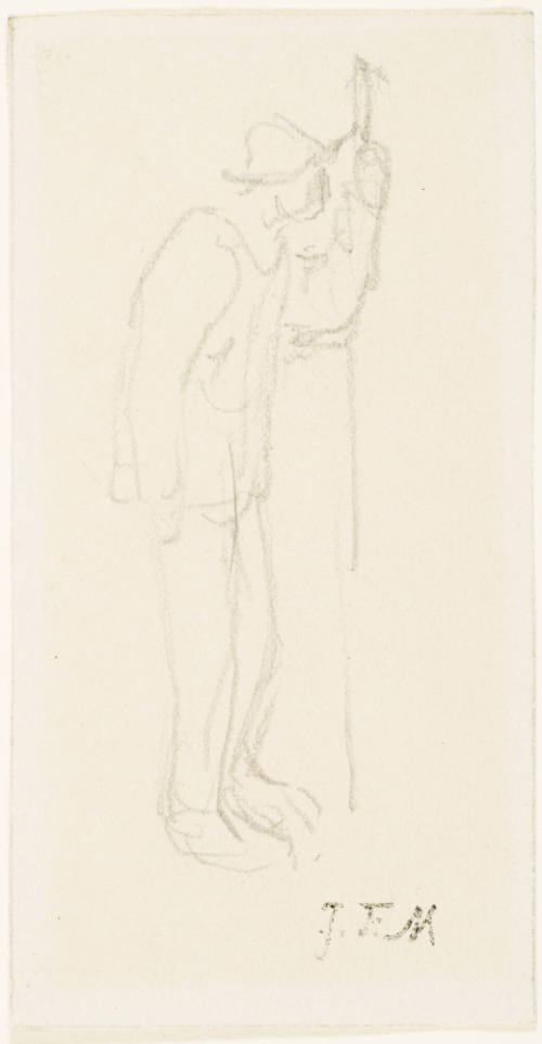 Study for "Peasant Watering His Cows on the Banks of the Allier River, Dusk"