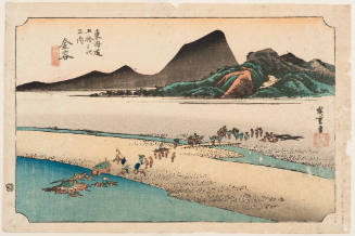 No. 25: The Totōmi Bank of the Oi River at Kanaya (Kanaya Ōigawa engan)