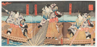 Net Fishing at Night on the MIyato River (Miyatogawa yoru no ami)