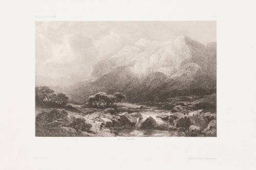 Landscape with High Snow-Capped Mountain Right