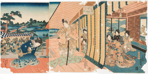 Yaegaki Hime Within Room, Takeda Katsuyori and Nureginu Outside