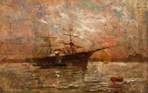 Steamer at Anchor, Twilight, Venice