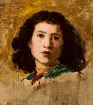 Girl's Head, Yellow Background
