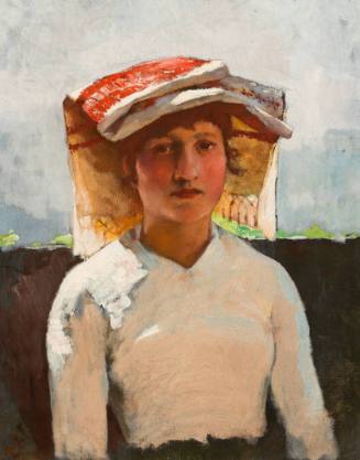 Italian Girl with Red and White Headdress