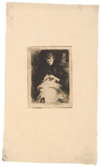 Woman Seated Sewing