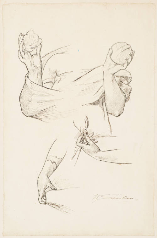 Study for Mural: "Geology" (hands and forearms)